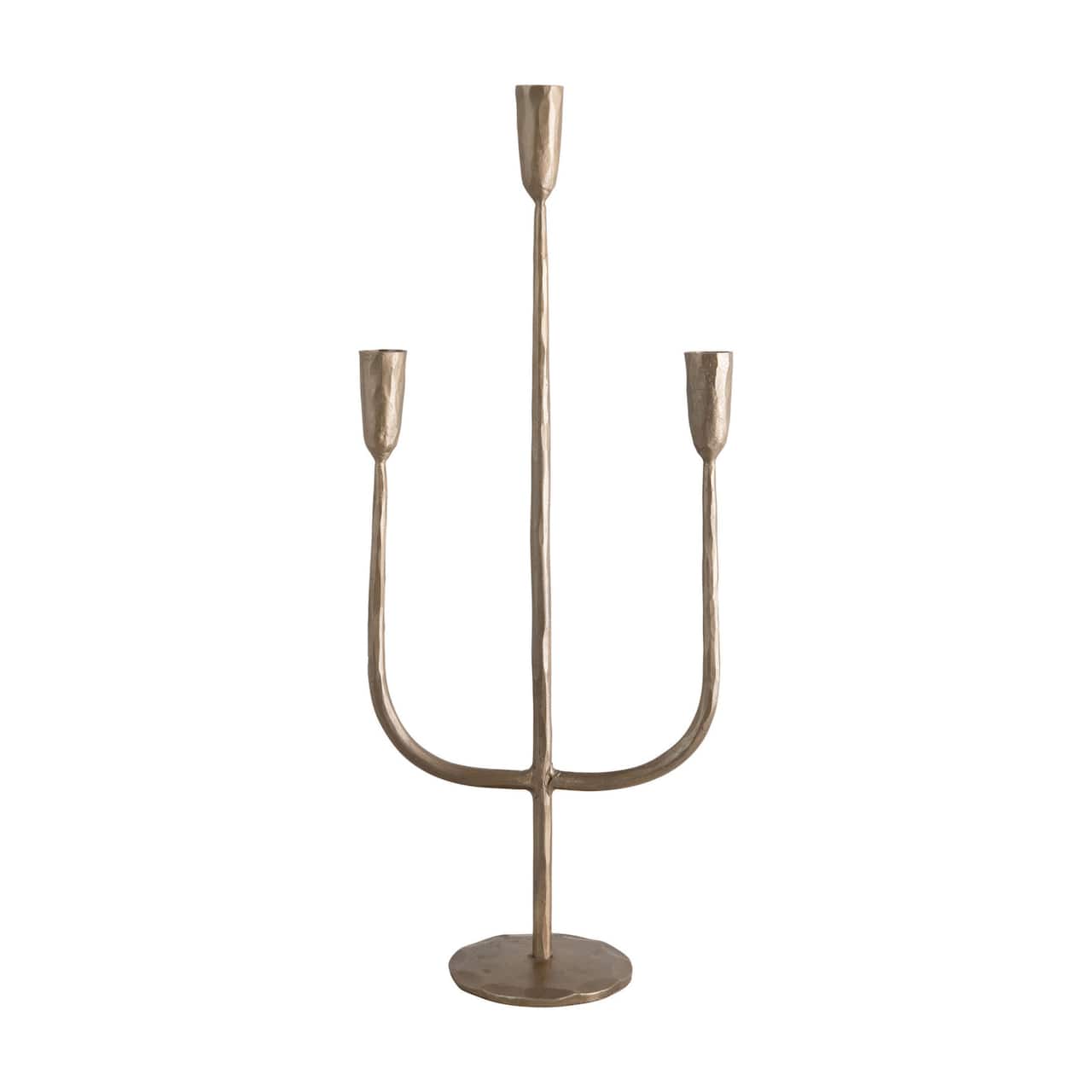 Hello Honey® 21.5" Antique Brass Hand-Forged Metal Candelabra